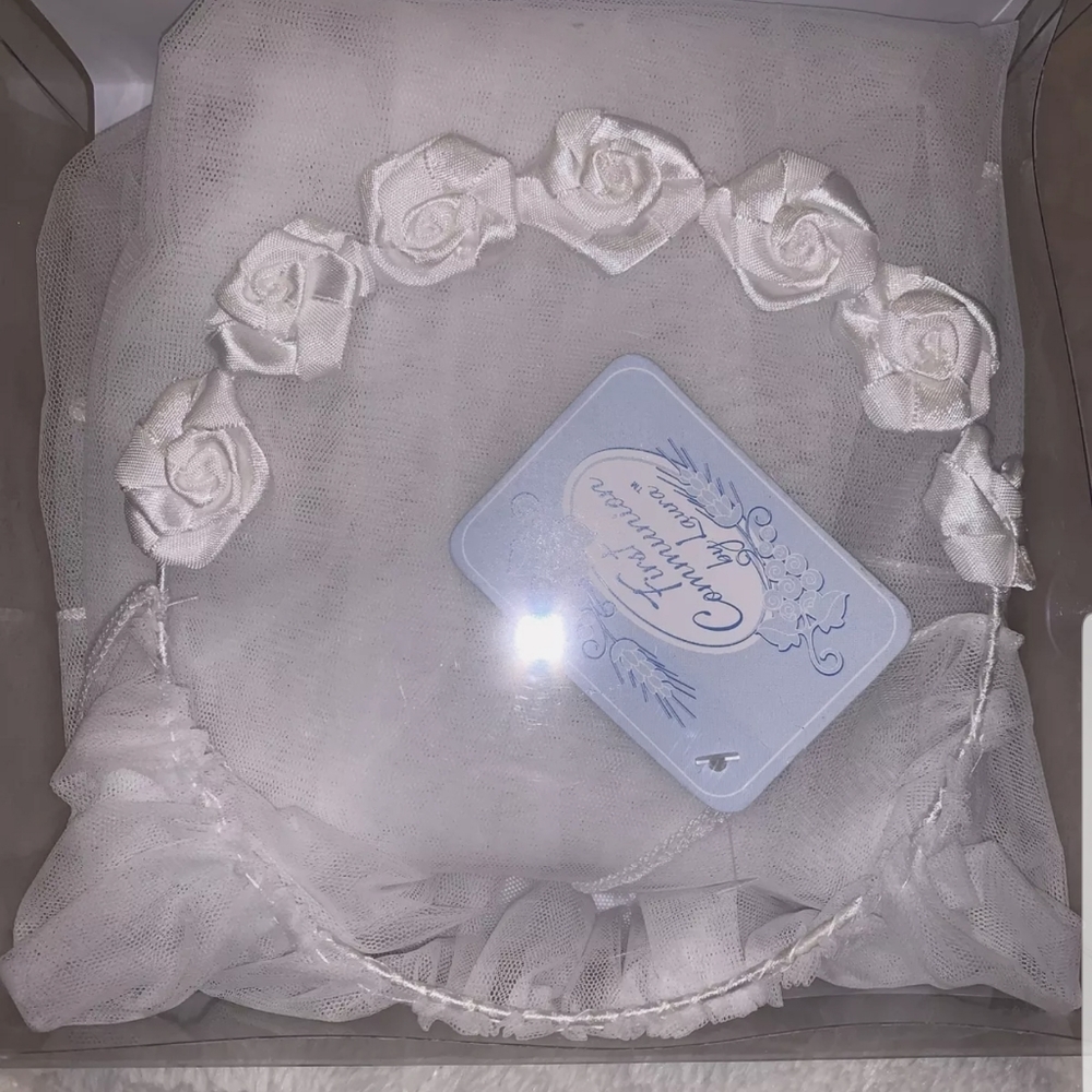 New Rosette Wreath Veil First Communion By Laura
